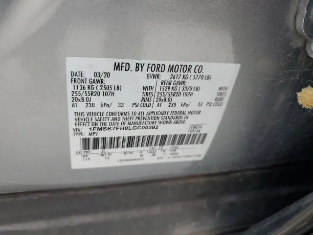 2020 FORD EXPLORER LIMITED  