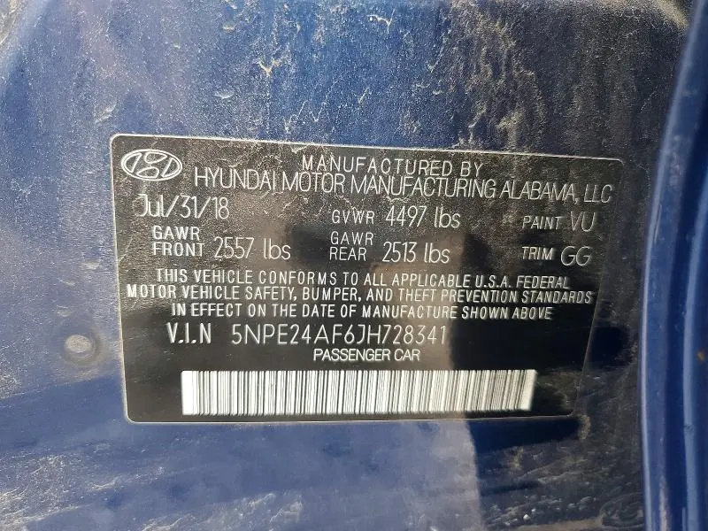 2018 HYUNDAI SONATA SE  