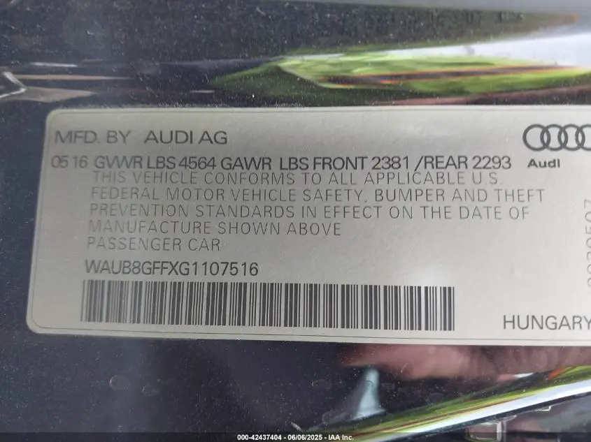 2016 AUDI A3 2.0T PREMIUM