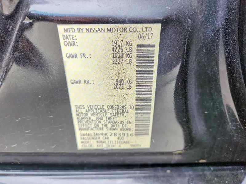 2017 NISSAN ALTIMA 2.5 SV  