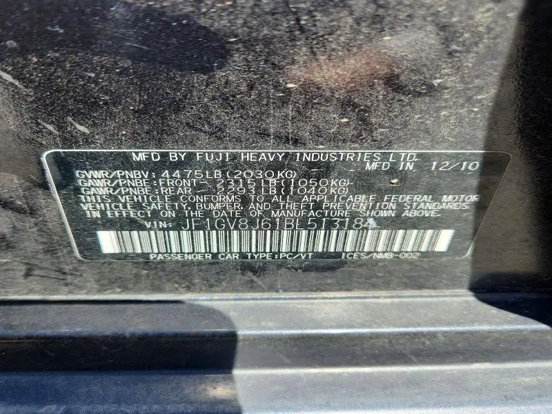 2011 SUBARU IMPREZA WRX STI  