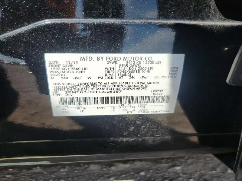 2015 FORD EDGE SEL  