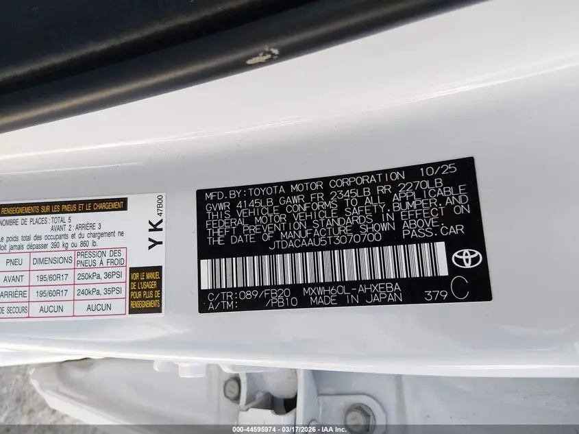 2026 TOYOTA PRIUS LE