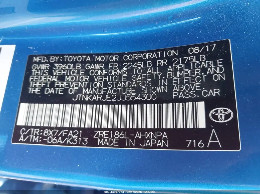 2018 TOYOTA COROLLA IM  