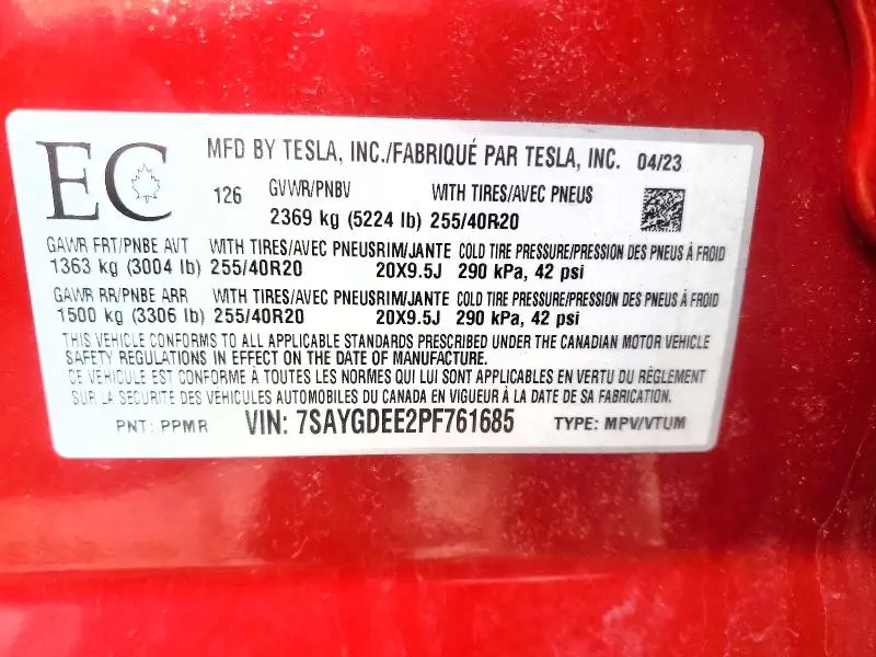 2023 TESLA MODEL Y   