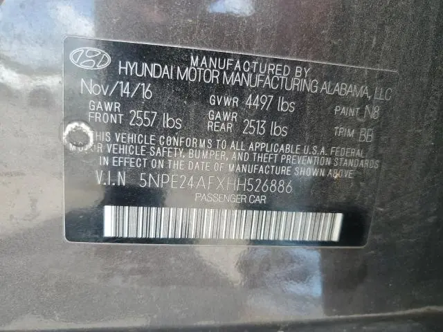 2017 HYUNDAI SONATA SE  