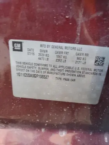 2016 CHEVROLET MALIBU LIMITED LT  