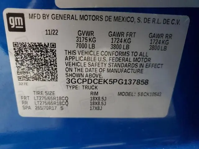 2023 CHEVROLET SILVERADO K1500 TRAIL BOSS CUSTOM  