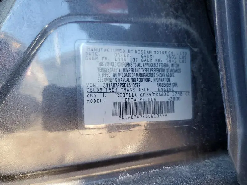 2013 NISSAN SENTRA S  