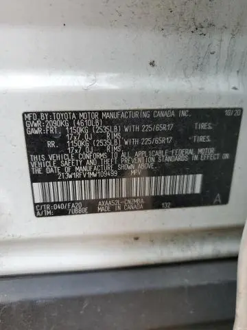 2021 TOYOTA RAV4 XLE