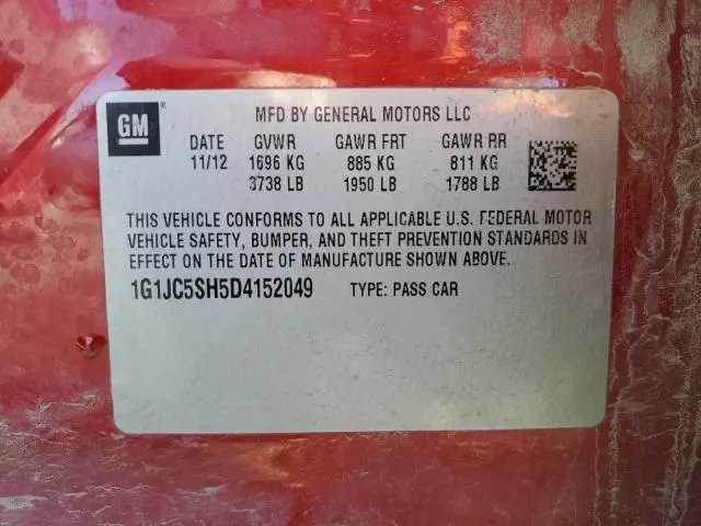 2013 CHEVROLET SONIC LT  