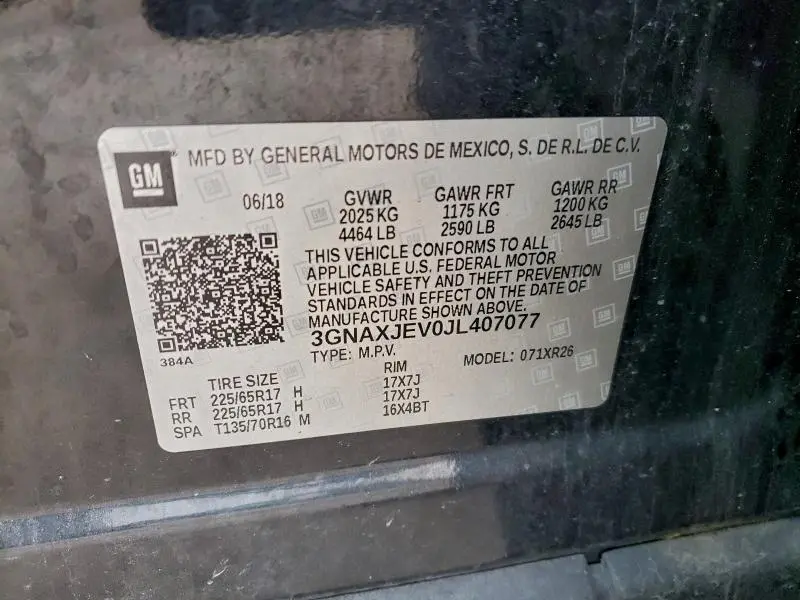 2018 CHEVROLET EQUINOX LT  