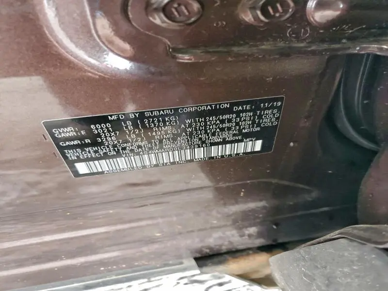 2020 SUBARU ASCENT TOURING  