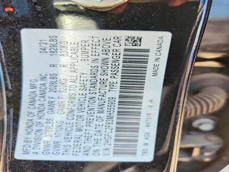 2021 HONDA CIVIC SPORT  