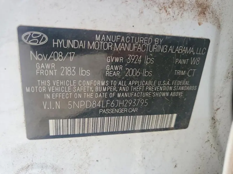 2018 HYUNDAI ELANTRA SEL  