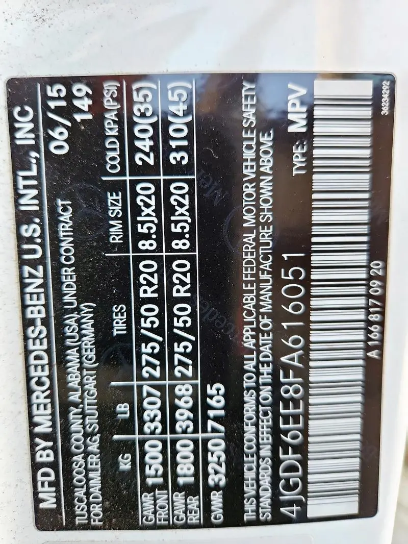 2015 MERCEDES-BENZ GL 450 4MATIC  