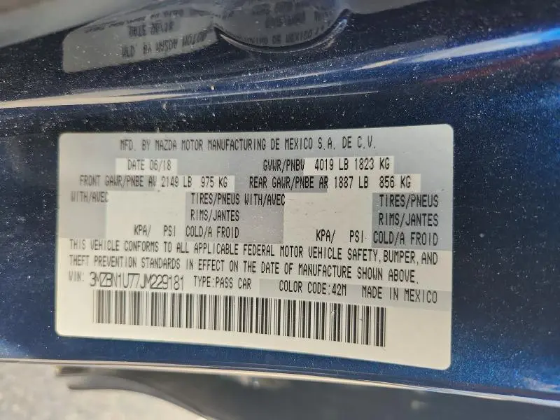 2018 MAZDA 3 SPORT  