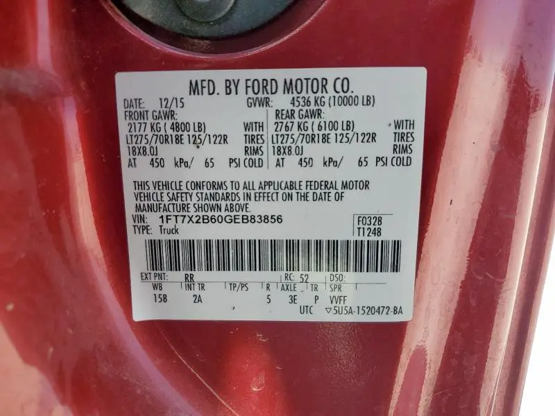 2016 FORD F250 SUPER DUTY  