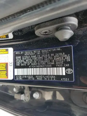 2022 TOYOTA AVALON NIGHT SHADE  