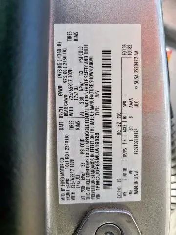 2021 FORD ESCAPE S  