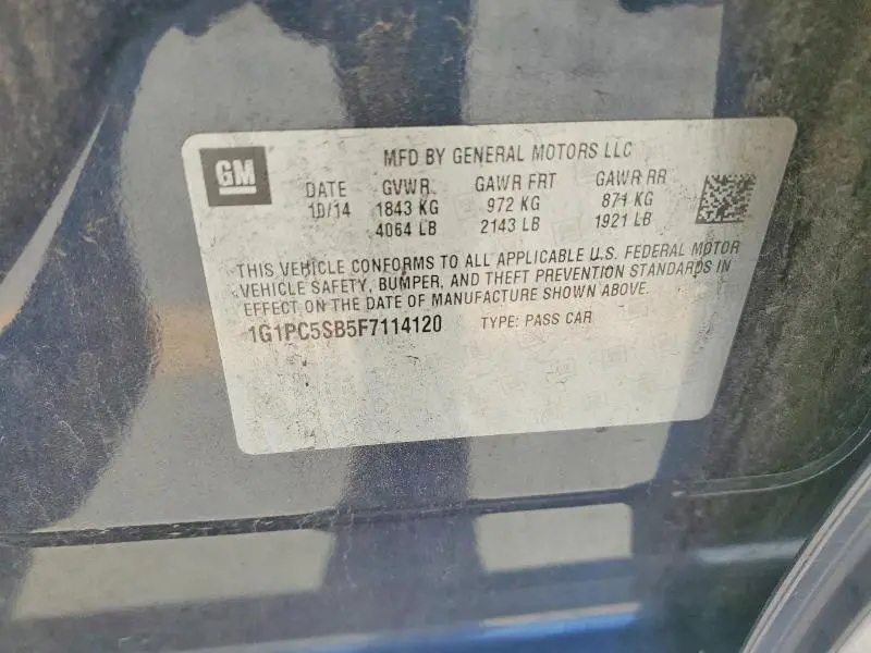 2015 CHEVROLET CRUZE LT  