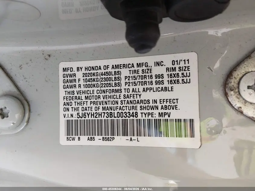 2011 HONDA ELEMENT EX