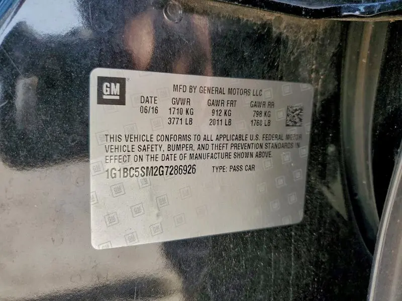 2016 CHEVROLET CRUZE LS  