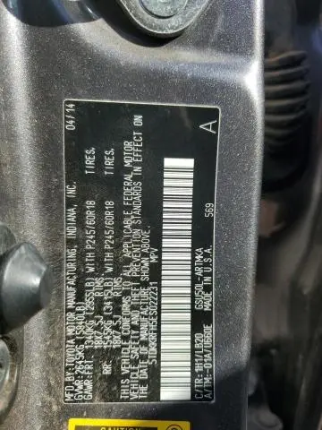 2014 TOYOTA HIGHLANDER XLE  