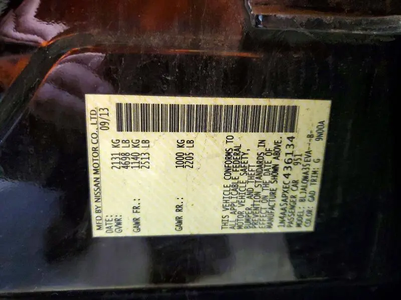 2014 NISSAN MAXIMA S  