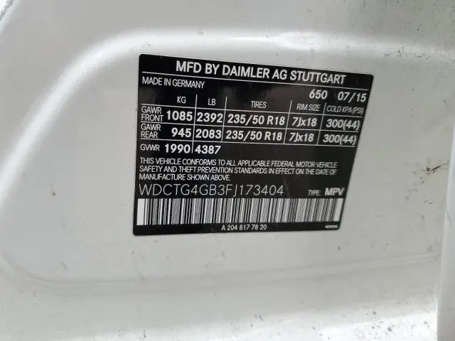 2015 MERCEDES-BENZ GLA 250 4MATIC  