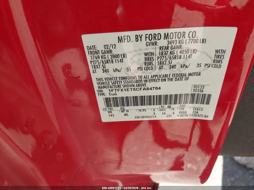 2012 FORD F-150 XLT