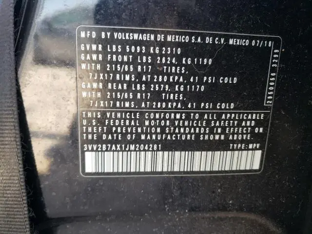 2018 VOLKSWAGEN TIGUAN SE  