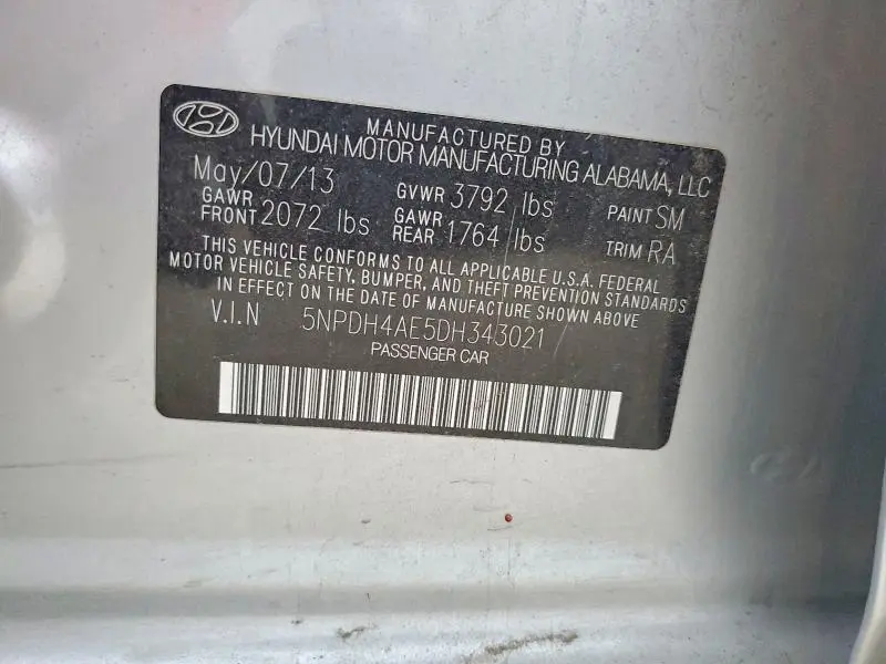 2013 HYUNDAI ELANTRA GLS  
