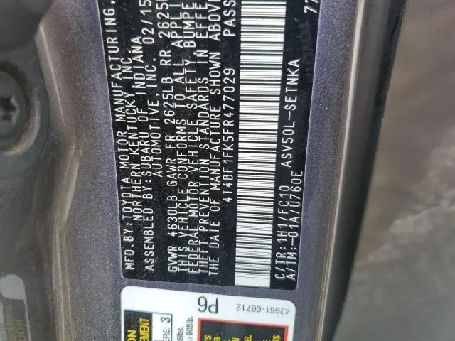2015 TOYOTA CAMRY LE  