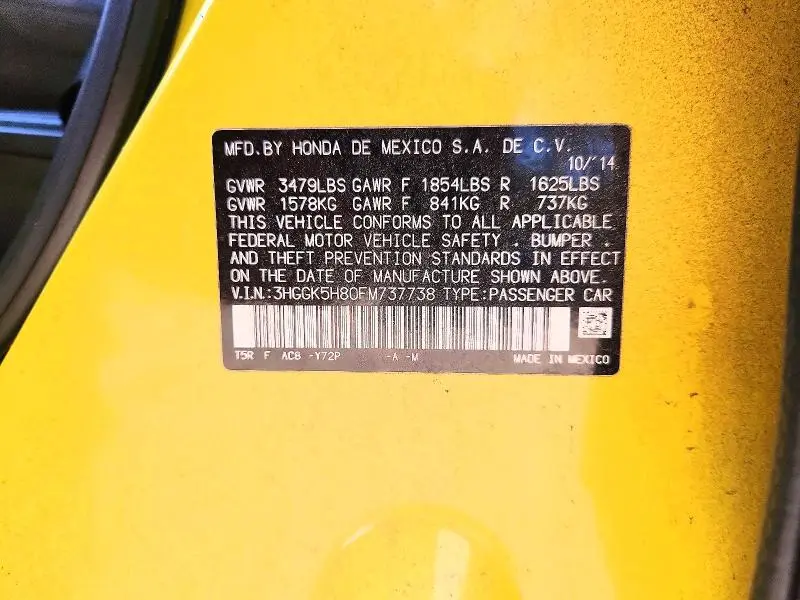 2015 HONDA FIT EX  