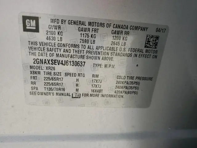 2018 CHEVROLET EQUINOX LT  