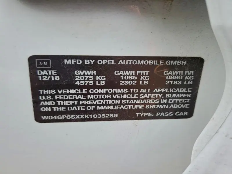 2019 BUICK REGAL ESSENCE  