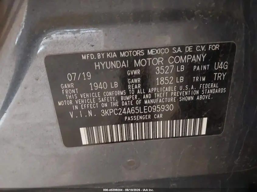 2020 HYUNDAI ACCENT SE