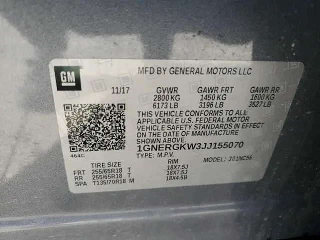 2018 CHEVROLET TRAVERSE LT  