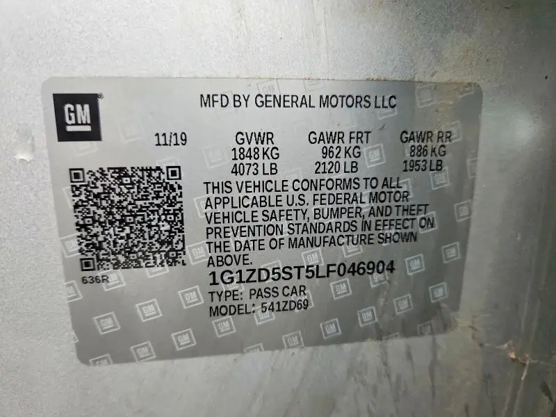 2020 CHEVROLET MALIBU LT  