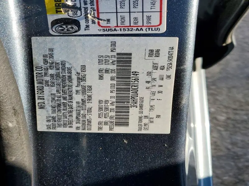 2012 FORD FUSION SEL  