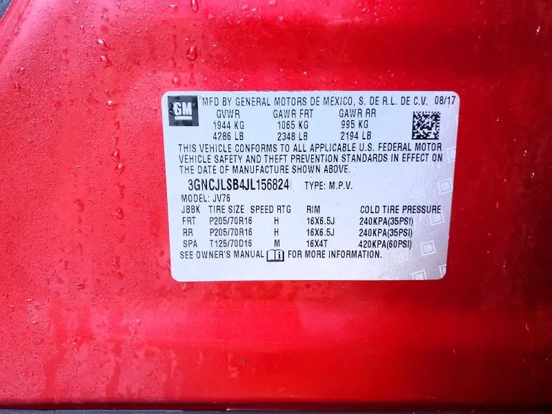 2018 CHEVROLET TRAX 1LT  