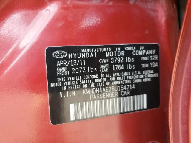 2011 HYUNDAI ELANTRA GLS  