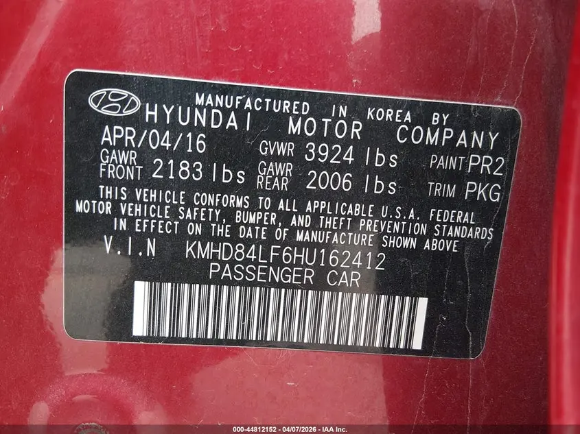 2017 HYUNDAI ELANTRA SE