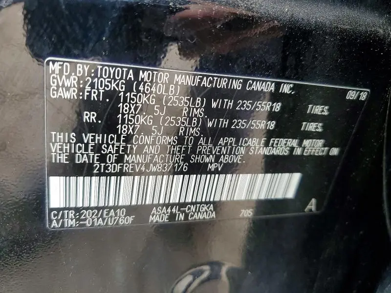 2018 TOYOTA RAV4 LIMITED  