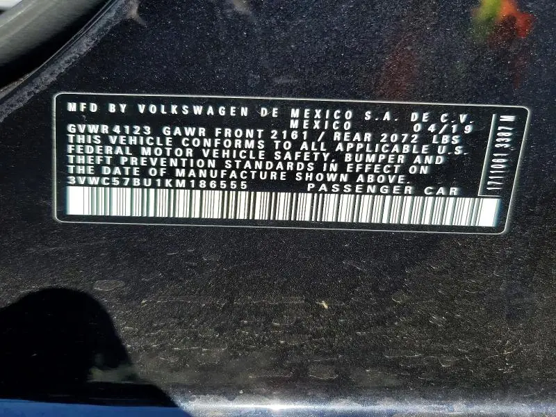 2019 VOLKSWAGEN JETTA S  