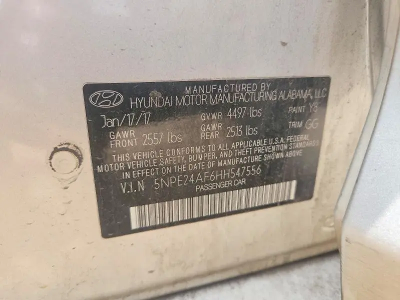 2017 HYUNDAI SONATA SE  