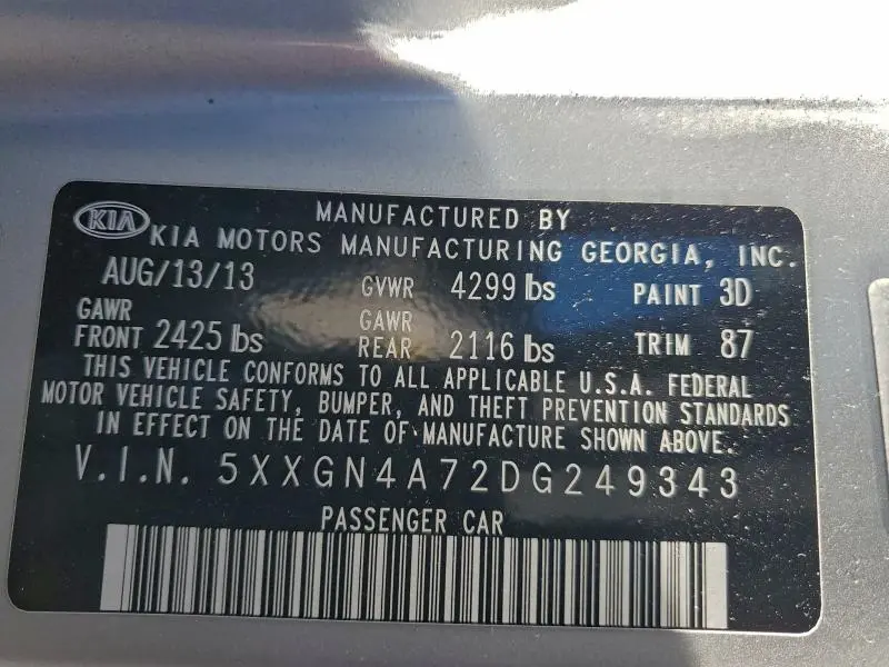 2013 KIA OPTIMA EX  