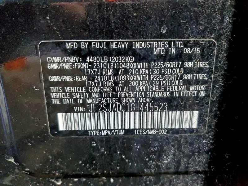 2016 SUBARU FORESTER 2.5I PREMIUM  