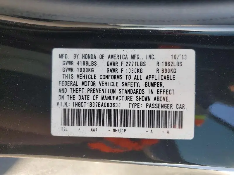 2014 HONDA ACCORD LX-S  